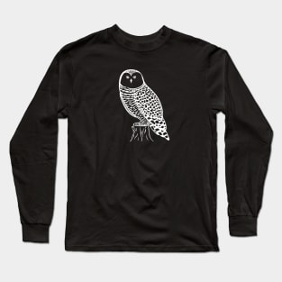 Snowy Owl - hand drawn nocturnal bird design Long Sleeve T-Shirt